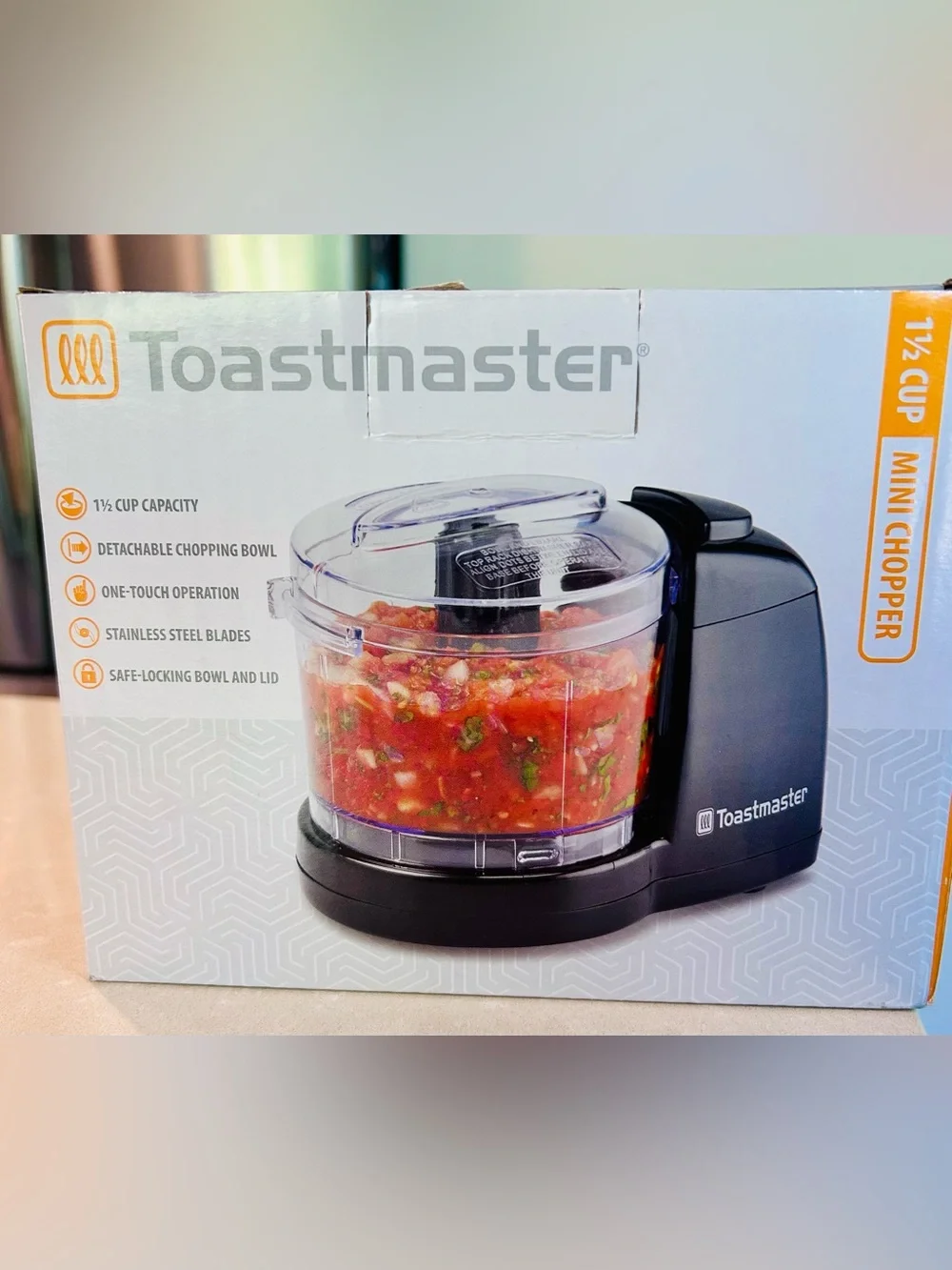 New in box Toastmaster Black Mini Chopper - 1½ Cup Compact Food Processor